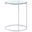 Kyle - Oval Glass Top C-Shaped Sofa Side Table - Chrome - Atlantic Fine Furniture Inc