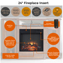 Modern Electric Fireplace TV Stand, Fit up to 55" Flat Screen TV with Two Tempered Glass Storage Cabinet and Adjustable Shelves Wood Veneer TV Console for Living Room, Cherry - Atlantic Fine Furniture Inc