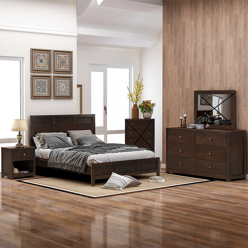 Classic Rich Brown 3 Pieces King Bedroom Set (King Bed + Nightstand+ Dresser) - Atlantic Fine Furniture Inc