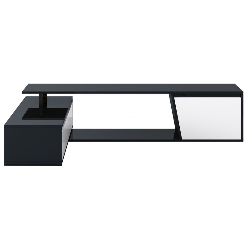 U - Can Modern, Minimalist Rectangle Extendable TV Stand With 2 Drawers And 1 Cabinet For Living Room, Up To 100''