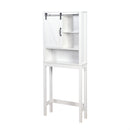 Over-the-Toilet Storage Cabinet, Space-Saving Bathroom Cabinet, with Adjustable Shelves and A Barn Door 27.16 x 9.06 x 67 inch - Atlantic Fine Furniture Inc