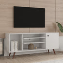 TV Stand Use in Living Room Furniture with 1 storage and 2 shelves Cabinet, high quality particle board,White - Atlantic Fine Furniture Inc
