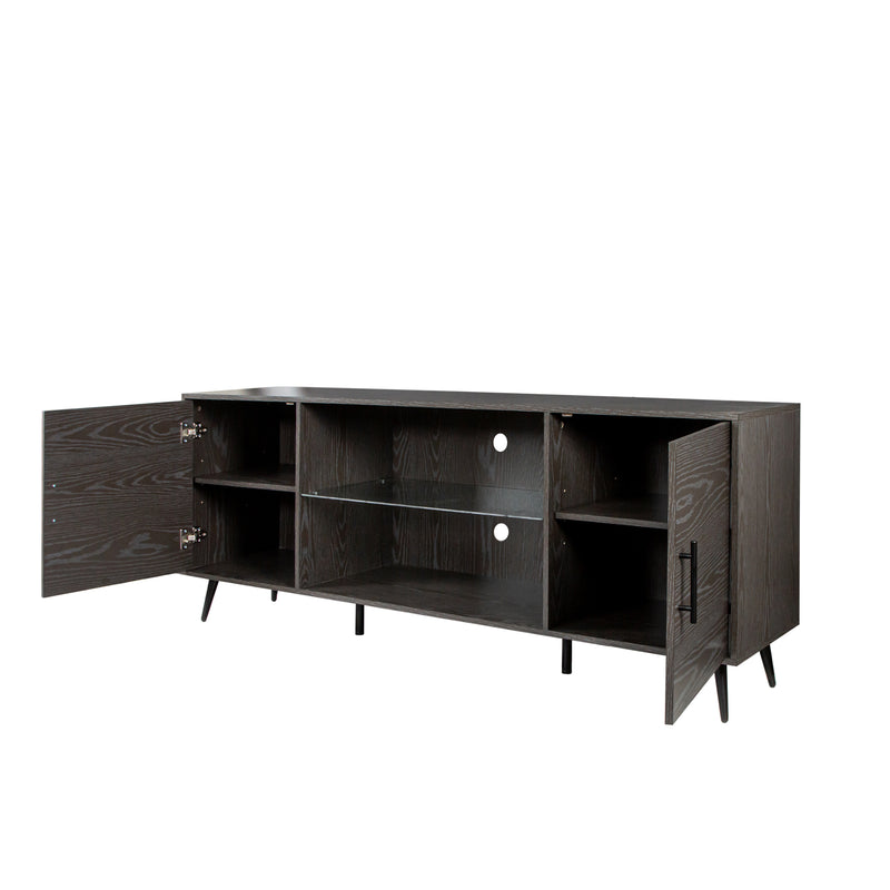 TV Stand Mid-Century Wood Modern Entertainment Center Adjustable Storage Cabinet TV Console for Living Room