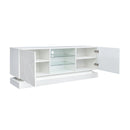 TV Cabinet Wholesale, White TV Stand with Lights, Modern LED TV Cabinet with Storage Drawers, Living Room Entertainment Center Media Console Table - Atlantic Fine Furniture Inc