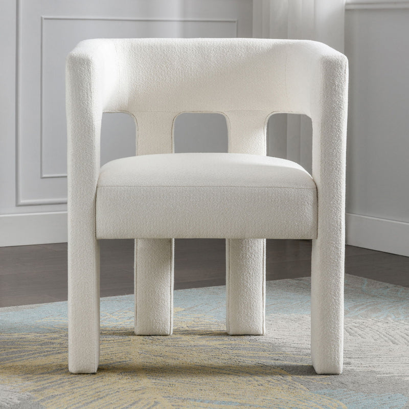 Contemporary Designed Fabric Upholstered Accent Chair Dining Chair For Living Room, Bedroom, Dining Room, Beige