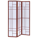 Katerina - 3-Panel Room Divider Folding Shoji Screen - Cherry - Atlantic Fine Furniture Inc