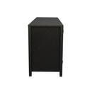 Farmhouse TV Stand, Fireplace TV Stand, Wood Entertainment Center Media Console with Storage,Black - Atlantic Fine Furniture Inc