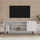 TV Stand Use in Living Room Furniture with 1 storage and 2 shelves Cabinet, high quality particle board,White - Atlantic Fine Furniture Inc