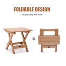 TALE Adirondack Portable Folding Side Table Square All-Weather and Fade-Resistant Plastic Wood Table Perfect for Outdoor Garden, Beach, Camping, Picnics Brown - Atlantic Fine Furniture Inc