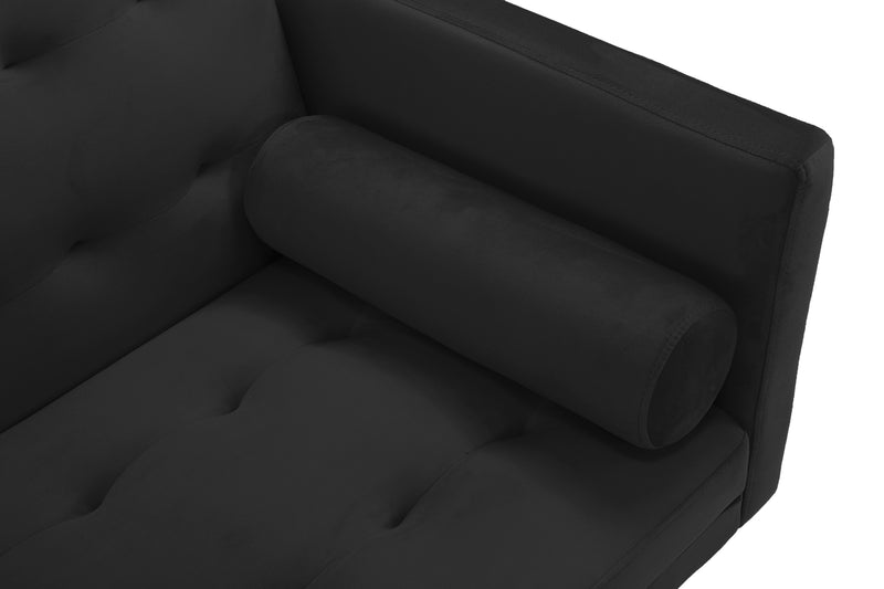 Square arm sleeper sofa Black VELVET ***Not available for sale on Walmart***