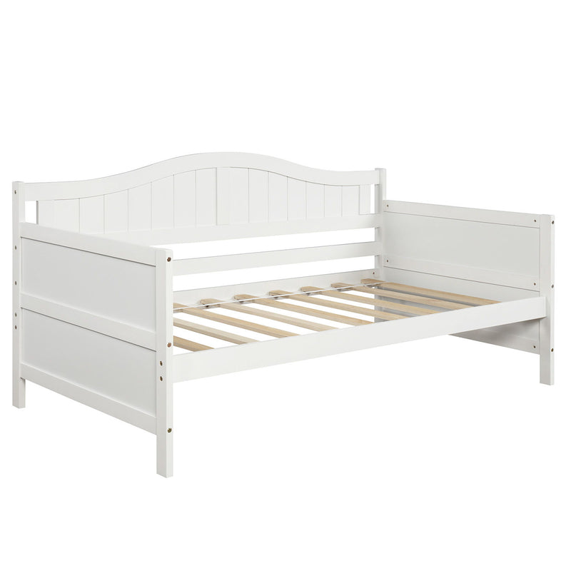 Twin Wooden Daybed With Trundle Bed, Sofa Bed For Bedroom Living Room - White