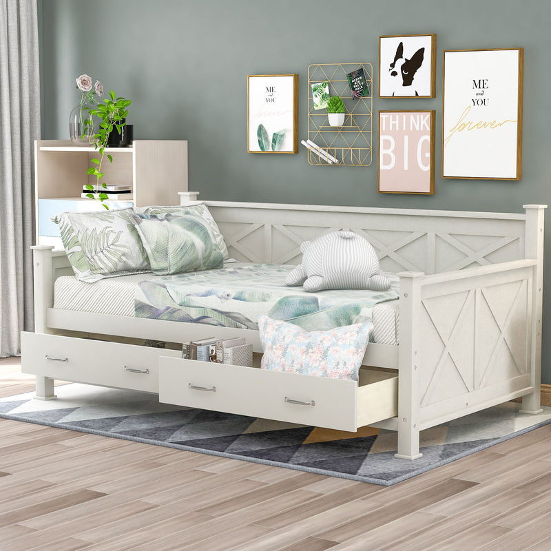 Modern And Rustic Casual Style Daybed - Cream / White