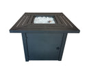 Belitung Black Metal Square Fire Pit Table with Glass Rocks - Atlantic Fine Furniture Inc