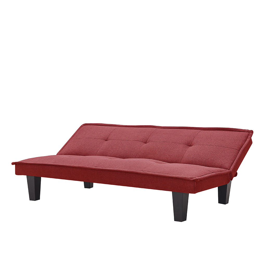Modern Fabric Futon Sofa Bed , Convertible Folding Futon Sofa Bed Sleeper for Home Living Room .（RED ） - Atlantic Fine Furniture Inc