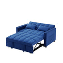 Modern Velvet Convertible Loveseat Sleeper Sofa Couch with Adjustable Backrest, 2 Seater Sofa With Pull-Out Bed with 2 Lumbar Pillows For Small Living Room & Apartment - Atlantic Fine Furniture Inc