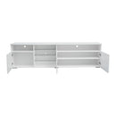 TV Stand  High Gloss Doors Modern TV Stand LED (White) - Atlantic Fine Furniture Inc