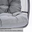 Outdoor Patio Wicker Folding Hanging Chair,Rattan Swing Hammock Egg Chair With C Type Bracket, With Cushion And Pillow - Atlantic Fine Furniture Inc