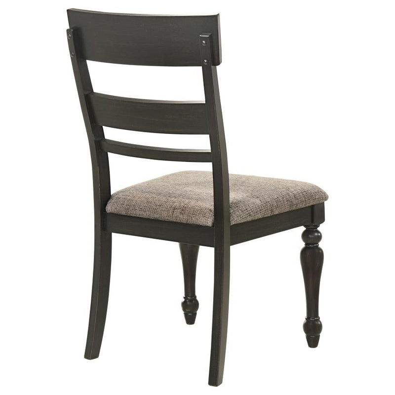 Side Chair (Set of 2) - Charcoal Sandthrough And Stone Brown