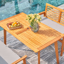 Waimea Honey Slatted Eucalyptus Wood Patio Dining Table - Atlantic Fine Furniture Inc