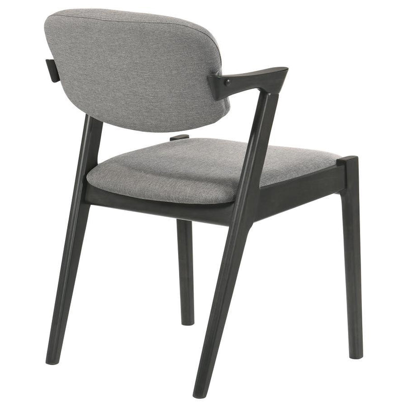 Stevie - Upholstered Demi Arm Dining Side Chairs (Set of 2) - Brown Gray And Black
