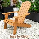 TALE Adirondack Chair Backyard Outdoor Furniture Painted Seating with Cup Holder All-Weather and Fade-Resistant Plastic Wood for Lawn Patio Deck Garden Porch Lawn Furniture Chairs Brown - Atlantic Fine Furniture Inc