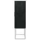 Borman - 2 Door Home Bar Cabinet Wine Storage - Walnut And Black - Atlantic Fine Furniture Inc