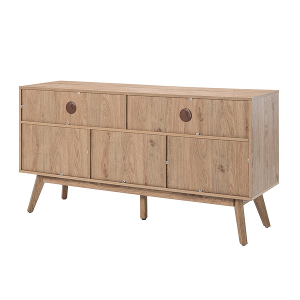 Mermeros TV Stand for TVs up to 65" with Three Doors - Atlantic Fine Furniture Inc