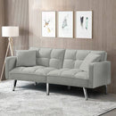 FUTON SOFA SLEEPER GREY VELVET WITH 2 PILLOWS - Atlantic Fine Furniture Inc