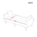 FUTON SOFA SLEEPER YELLOW VELVET WITH 2 PILLOWS - Atlantic Fine Furniture Inc