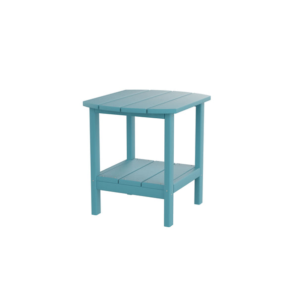 HDPE side table,adirondack table,porch table, patio table for outdoor and pool Blue - Atlantic Fine Furniture Inc
