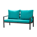 Helice Outdoor Conversation Aluminum 4 Piece Sofa Sets with Cushions - Atlantic Fine Furniture Inc
