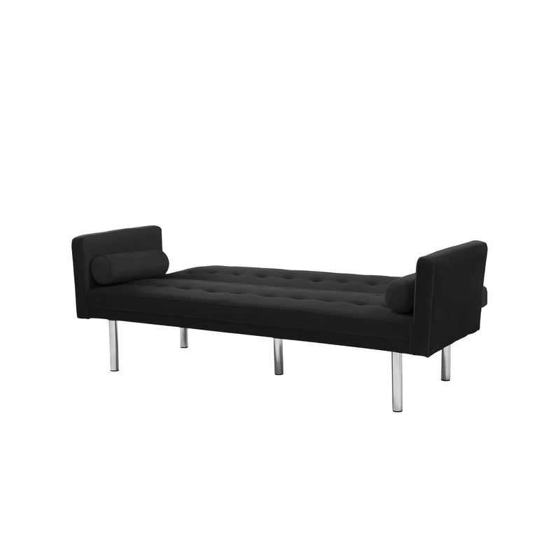 Square arm sleeper sofa Black VELVET ***Not available for sale on Walmart***