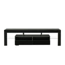 Living Room Furniture TV Stand Cabinet with 2 Drawers & 2 open shelves,20-color RGB LED lights with remote,Black - Atlantic Fine Furniture Inc