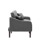 FUTON SOFA SLEEPER GREY VELVET WITH 2 PILLOWS（same as W223S01368。Size difference, See Details in page.） - Atlantic Fine Furniture Inc