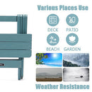 TALE Adirondack Portable Folding Side Table Square All-Weather and Fade-Resistant Plastic Wood Table Perfect for Outdoor Garden, Beach, Camping, Picnics Blue - Atlantic Fine Furniture Inc