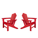 Classic Outdoor Adirondack Chair Set of 2 for Garden Porch Patio Deck Backyard, Weather Resistant Accent Furniture, Red - Atlantic Fine Furniture Inc