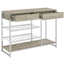 Melrose - 2-Drawer Home Bar Storage With Wine Rack Gray - Gray - Atlantic Fine Furniture Inc