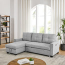 [Video] MH 82" Sleeper Sofa Bed Reversible Sectional Couch with Storage Chaise and Side storage bag for Living Room Furniture Set, silver rivets on both hands - Atlantic Fine Furniture Inc