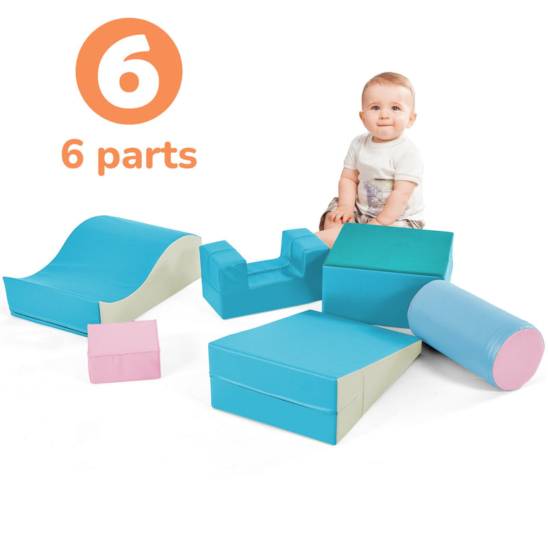 Colorful Soft Climb And Crawl Foam Playset 6 In 1, Soft Play Equipment Climb And Crawl Playground For Kids, Kids Crawling And Climbing Indoor Active Play Structure