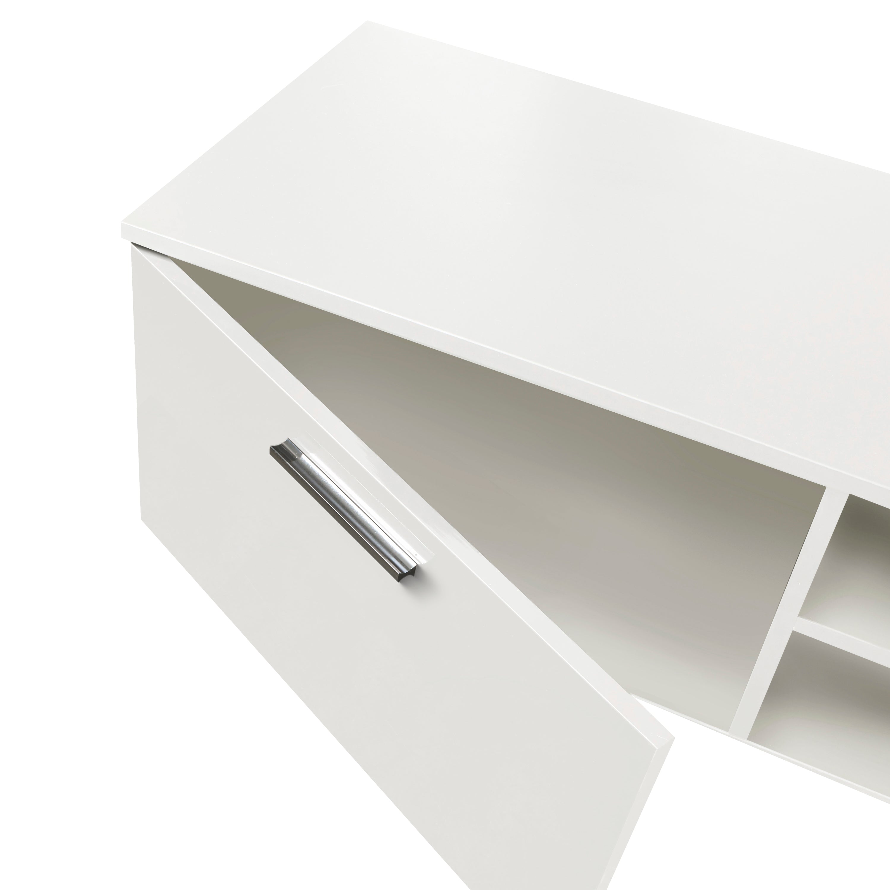 White TV Stand for 70 Inch TV Stands, Media Console Entertainment Center Television Table, 2 Storage Cabinet with Open Shelves for Living Room Bedroom - Atlantic Fine Furniture Inc
