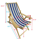 Outdoor Poplar Hanging Chair  Wide Blue Stripes armrest with cup holder (Color: Dark Blue) - Atlantic Fine Furniture Inc