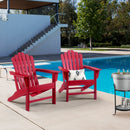 Classic Outdoor Adirondack Chair Set of 2 for Garden Porch Patio Deck Backyard, Weather Resistant Accent Furniture, Red - Atlantic Fine Furniture Inc