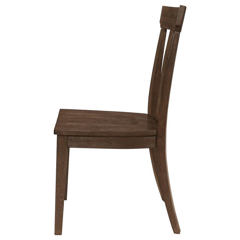 Reynolds - Slat Back Dining Side Chair (Set of 2) - Brown Oak