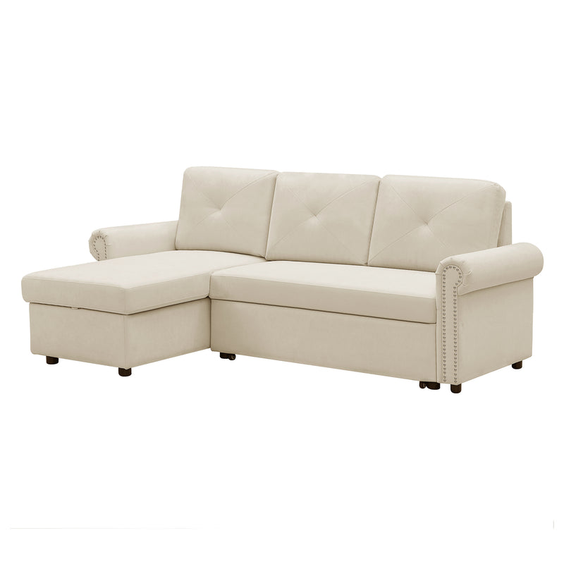 Orisfur. 83" Sleeper Sofa Bed Convertible Sectional Couch, 3-Seater L-Shape Corner Couch with Storage Chaise for Living Room Apartment - Atlantic Fine Furniture Inc