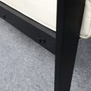 Outdoor Patio Furniture Double Armchair with Cushions in stripe for Restaurant Outdoor courtyard Garden Open-air balcony Poolside,Black aluminum fram,Modern Design - Atlantic Fine Furniture Inc