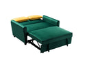 [VIDEO provided]55" Modern Velvet Sofa with Pull-Out Sleeper Bed with 2 Pillows Adjustable Backrest for Small Spaces Green - Atlantic Fine Furniture Inc
