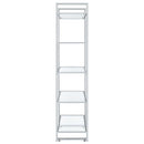 Hartford - 5-Shelf Glass Bookshelf - Chrome - Atlantic Fine Furniture Inc