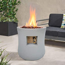 MgO Grey Outdoor Gas fire Pit 40000BTU for Outdoor - Atlantic Fine Furniture Inc