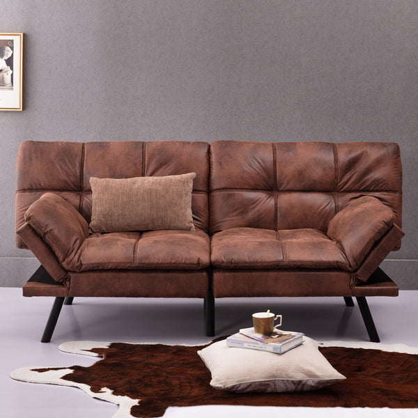 Convertible Memory Foam Futon Couch Bed, Modern Folding Sleeper Sofa-SF267PUCH - Atlantic Fine Furniture Inc