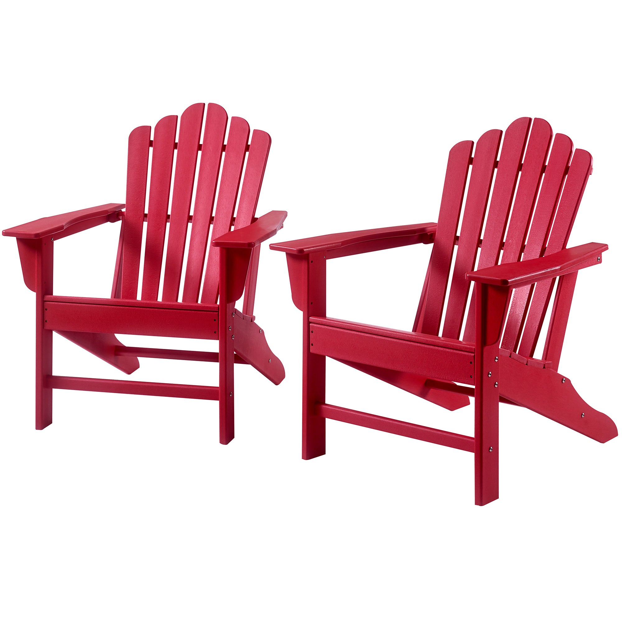 Classic Outdoor Adirondack Chair Set of 2 for Garden Porch Patio Deck Backyard, Weather Resistant Accent Furniture, Red - Atlantic Fine Furniture Inc